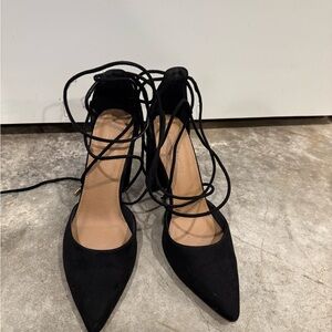 ASOS Black Pointed-Toe Lace-Up Heels